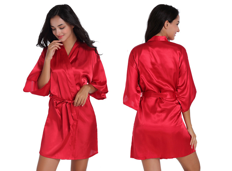 Home Sleeping Women's Casual Simple Style Solid Color Imitated Silk Polyester Pajama Sets display picture 16
