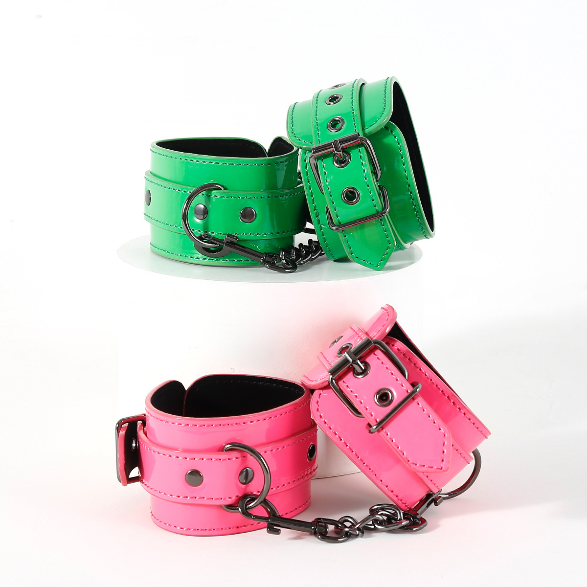 Color caramelo adulto masculino y femenino SM esposas accesorios de cuero PU pareja ajuste pareja SM juguetes sexuales image 5
