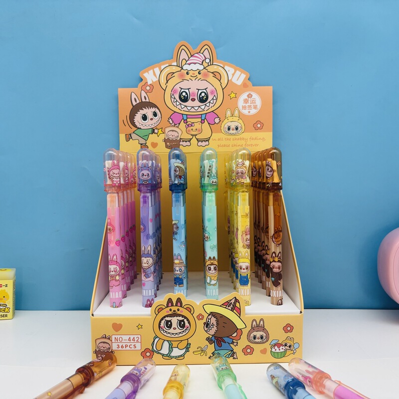 New Labubu Lottery Pen Soft and Cute Little Capybara Shaker Good Wishes Press Gel Pen Wholesale New Labubu Lottery Pen Soft and Cute Little Capybara Shaker Good Wishes Press Gel Pen Wholesale