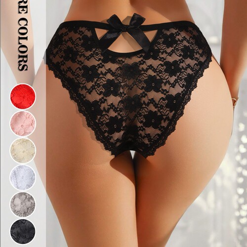 Wholesale cross-border thong panties women's ultra-sexy sexy lace bow T-pants restraint style lace panties for ladies European and American styles