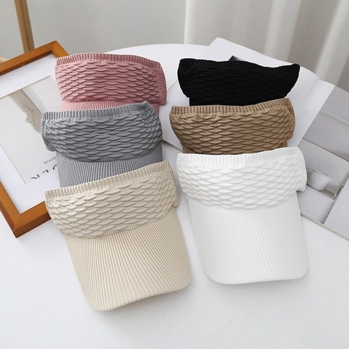 Fish Scale Empty Top Summer Sun Hat Korean Style Knitted Baseball Cap Outdoor Sports Sun Hat