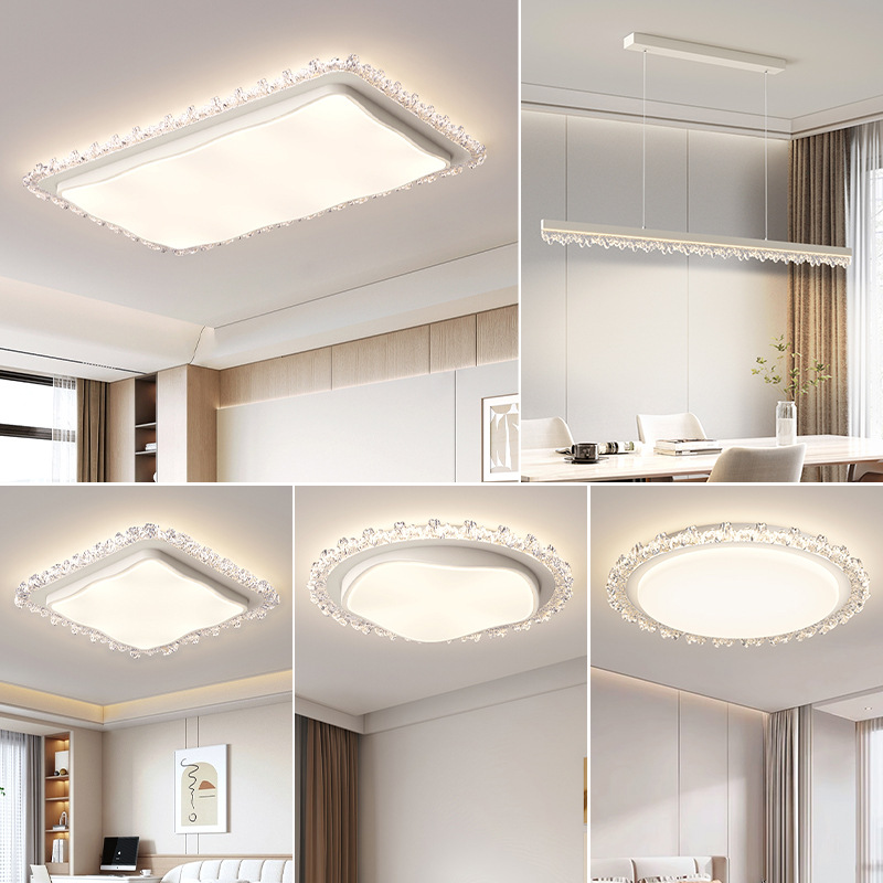 lámpara de techo de sala de estar moderna y simple atmósfera doméstica dormitorio principal de espectro completo protección de ojos ultra delgada combinación de lámparas de vestíbulo