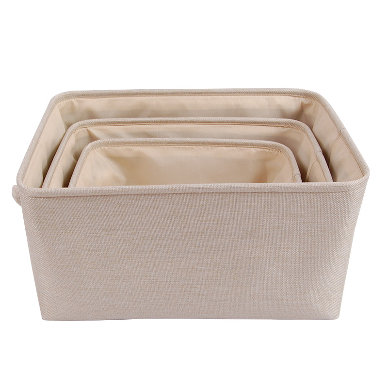 收納籃水果面包藍(lán)布藝收納筐雜物整理 長方形收納盒三件套批發(fā)