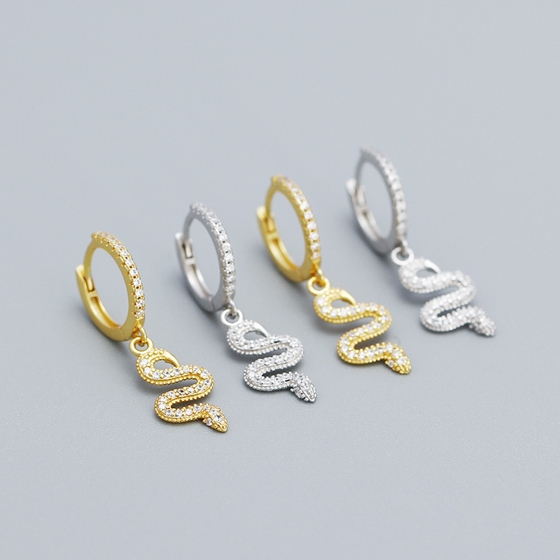 Fashion Animal Sterling Silver Plating Zircon Drop Earrings 1 Pair