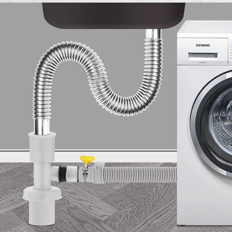 Washing Machine Drain Pipe Three-Way Connector Floor Drain Connector Sewer Anti-Odor Drainage Pipe Y Three-Way Two-In-One