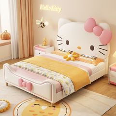 儿童床hellokitty公主床女孩真皮床 1.5米卡通卧室简约1.2m单人床