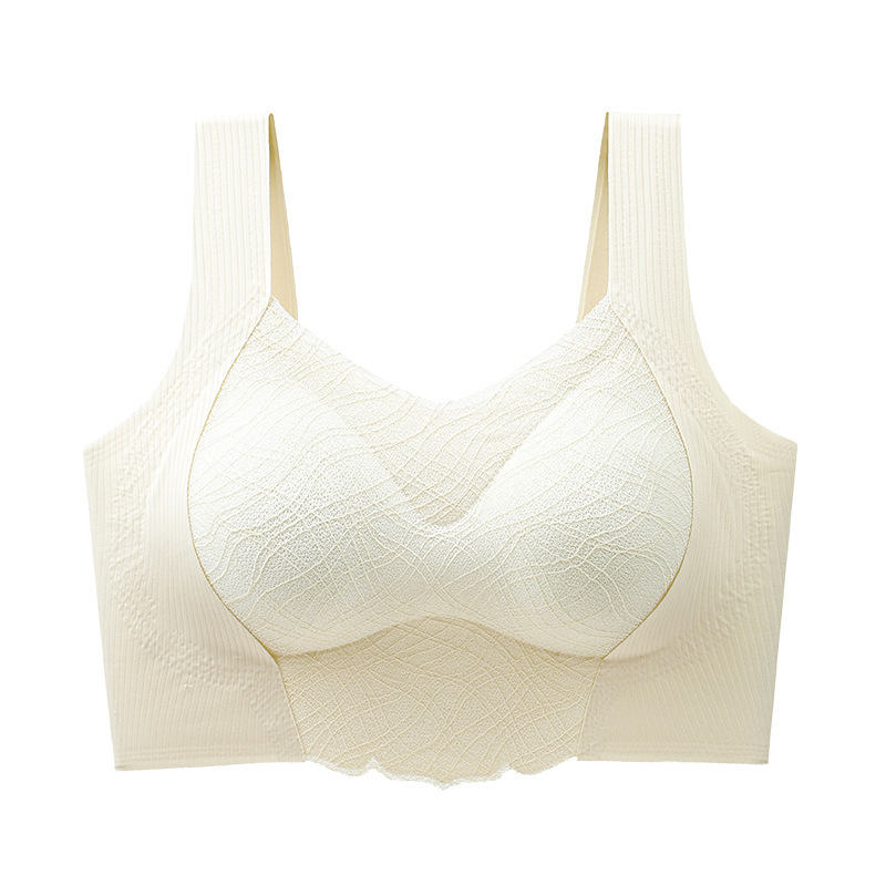 Ropa interior de espalda hermosa sin costuras, copa semi-fija, sujetador de chaleco sin anillo de acero, sujetador fino anti-flacidez