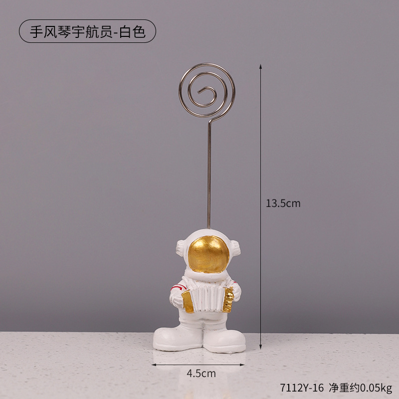Creative three-dimensional mini astronaut spaceman business card holder desktop photo holder desktop small ornaments resin crafts