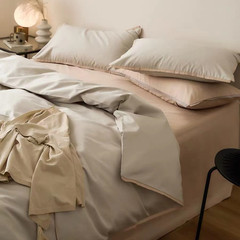 純色100支床上四件套全棉純棉長絨棉四季簡約輕奢被套床單笠批發