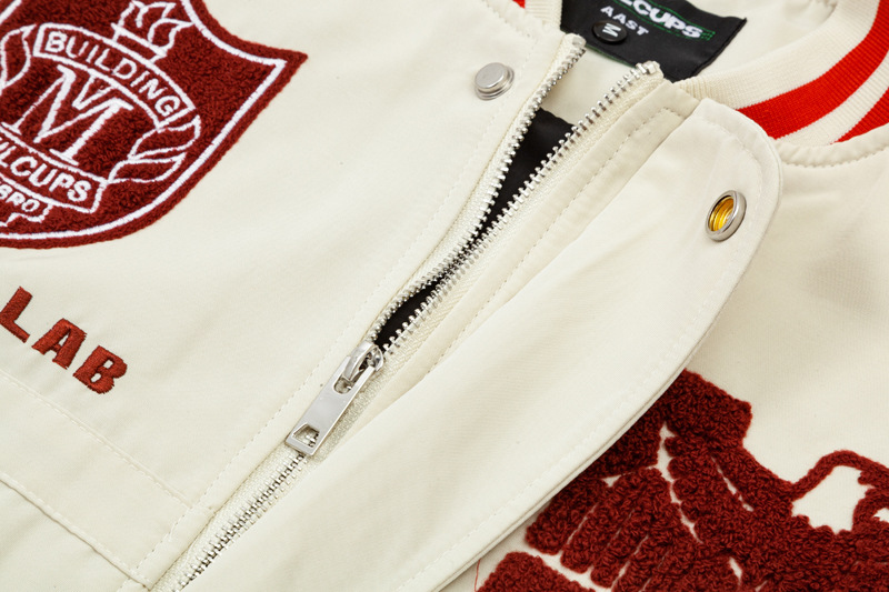 Abbigliamento maschile Gioventù Asciugamano ricamato con lettere Giacca larga ricamata Giacca casual Dopamine Colorblock da uomo e da donna Marchio di moda autunnale_voghion.com