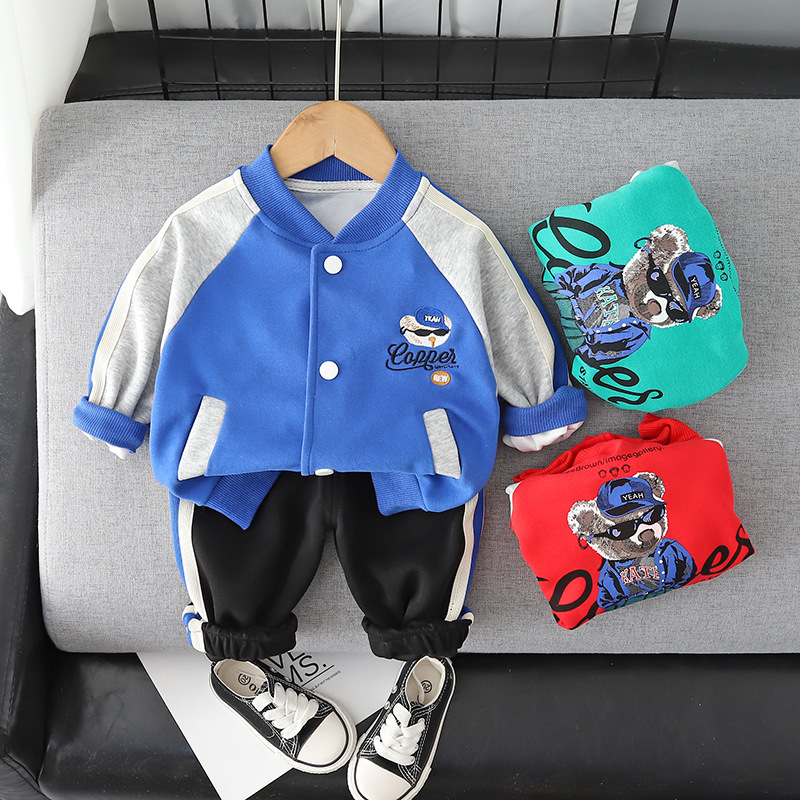 Jungen Cartoon 2022 neuer Baby-Baseballanzug Kinder Herbst zweiteiliges Set_voghion.com