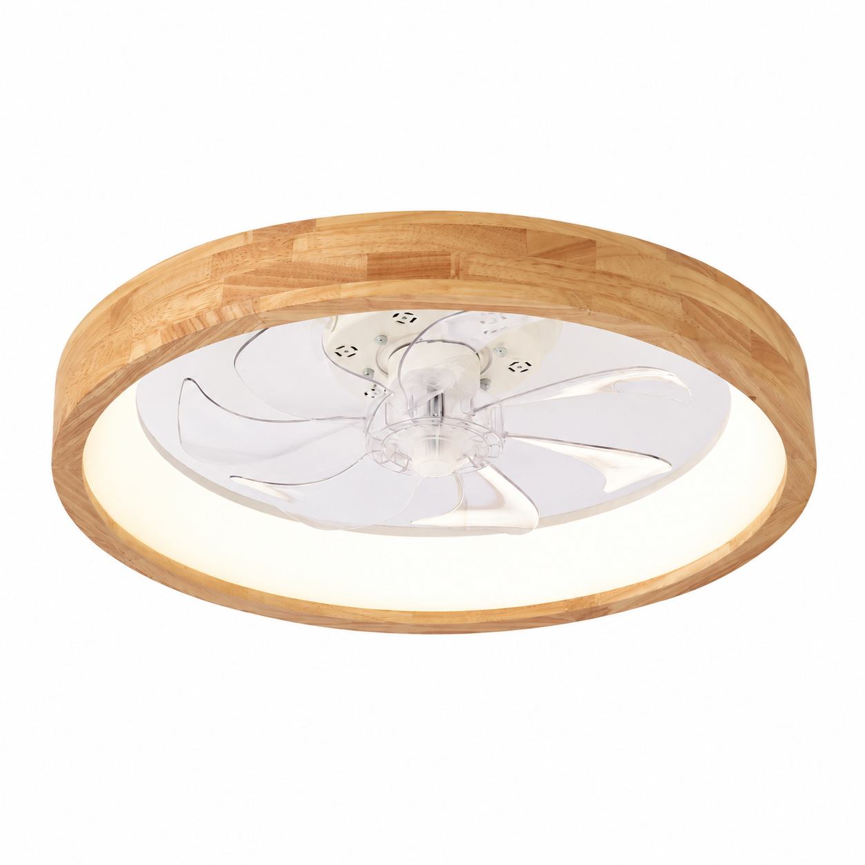 Lámpara Ventilador de Techo de Madera con Control Remoto para Dormitorio y Estudio