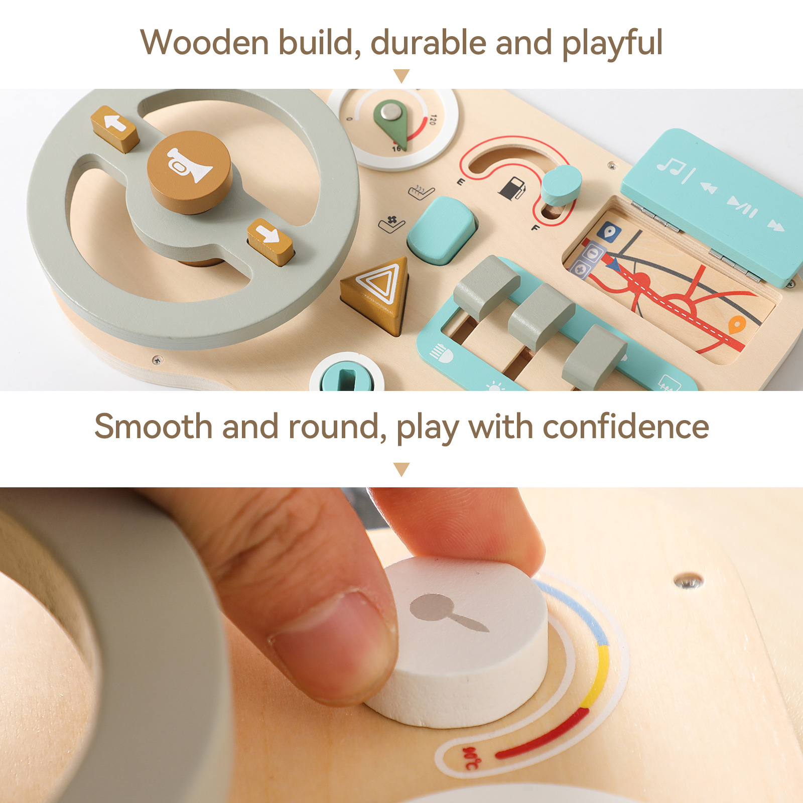 Montessori educación temprana de los niños simulación volante ocupado tablero jugar casa conductor juego aprendizaje desbloqueo juguetes educativos
