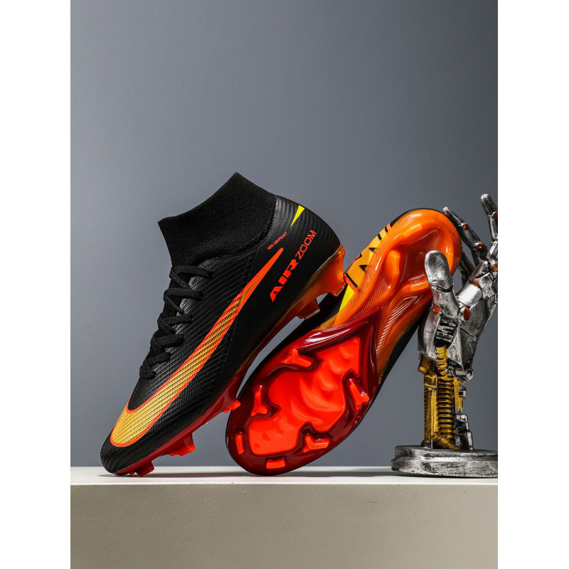 Zapatillas de Fútbol de Caña Alta Tacos Largos para Adultos y Jóvenes, Piel Sintética y TPR, Ligero