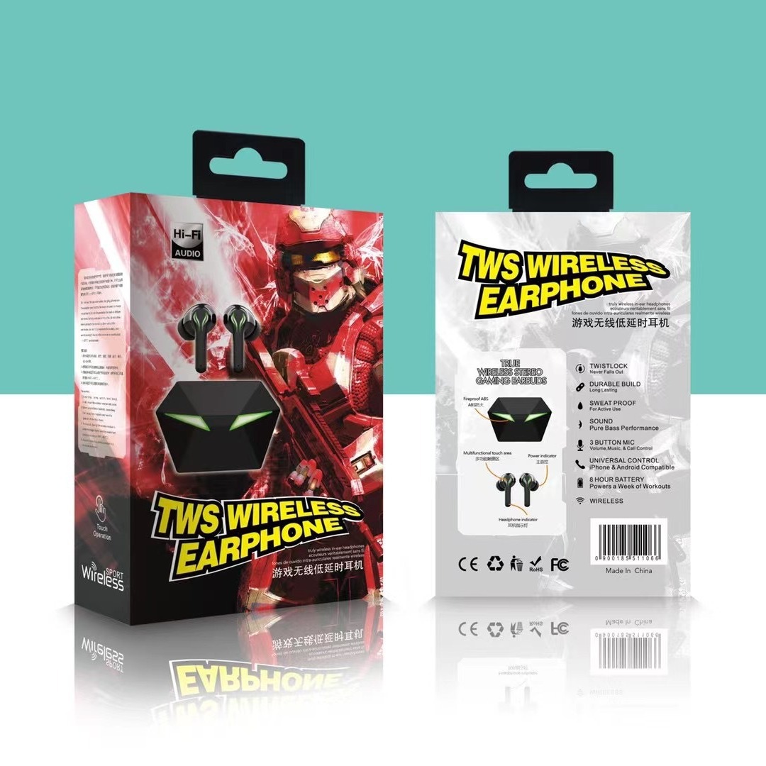 新游戏蓝牙耳机TWS无线蓝牙耳机通用包装盒蓝牙耳机纸盒包装现货