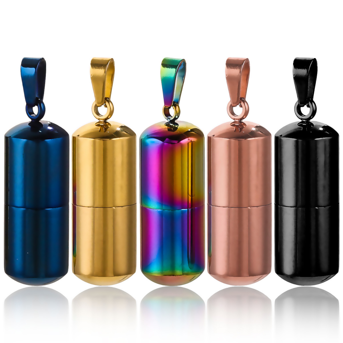 Europa y los Estados Unidos torcen las píldoras de acero de titanio perfumes colgante cápsula de acero inoxidable artículos de carta de amor llaveras de cenizas joyerías DIY