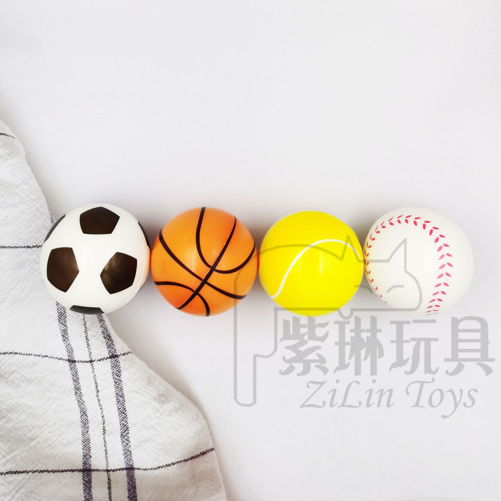 Cross-border hot sale 63mm sponge foam Pu ball children's decompression toys vent pressure basketball football manufacturers hot sale