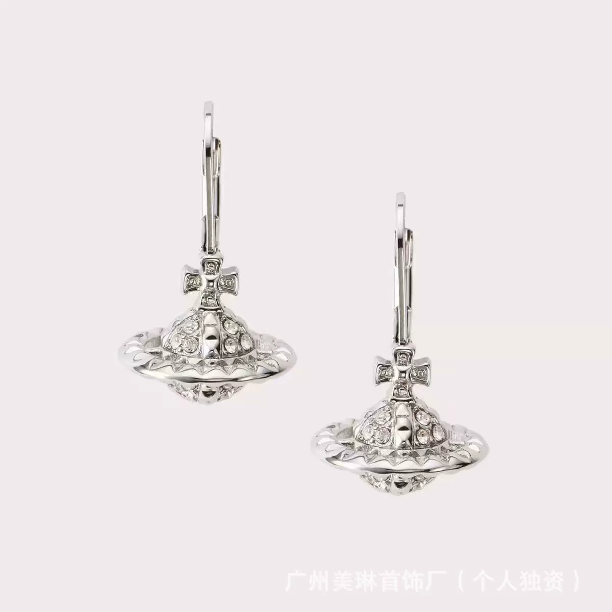 Высокая версия: королева мать трёхмерная планета rivet инlaid Diamond necklace earrings women Vivian personality fashion factory wholesale