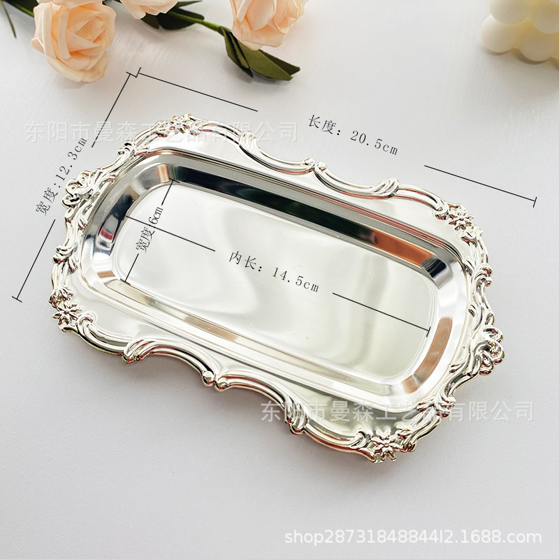 Rectangular de estilo europeo bandeja de merienda de frutas secas decoración de la Mesa Hotel servilleta toalla plato joyería bandeja de almacenamiento