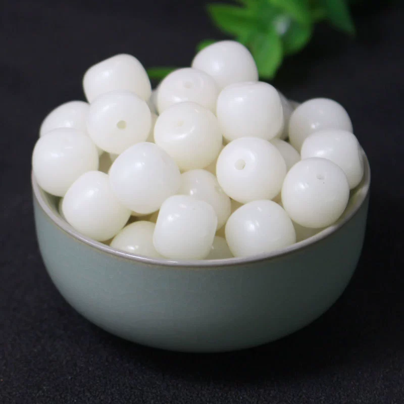 Белый нефрит Бодхи Рассеянные бусины Бочковые бусины DIY Ручные бусины с бусинами Корень Бодхи Старый детский сад ручной работы