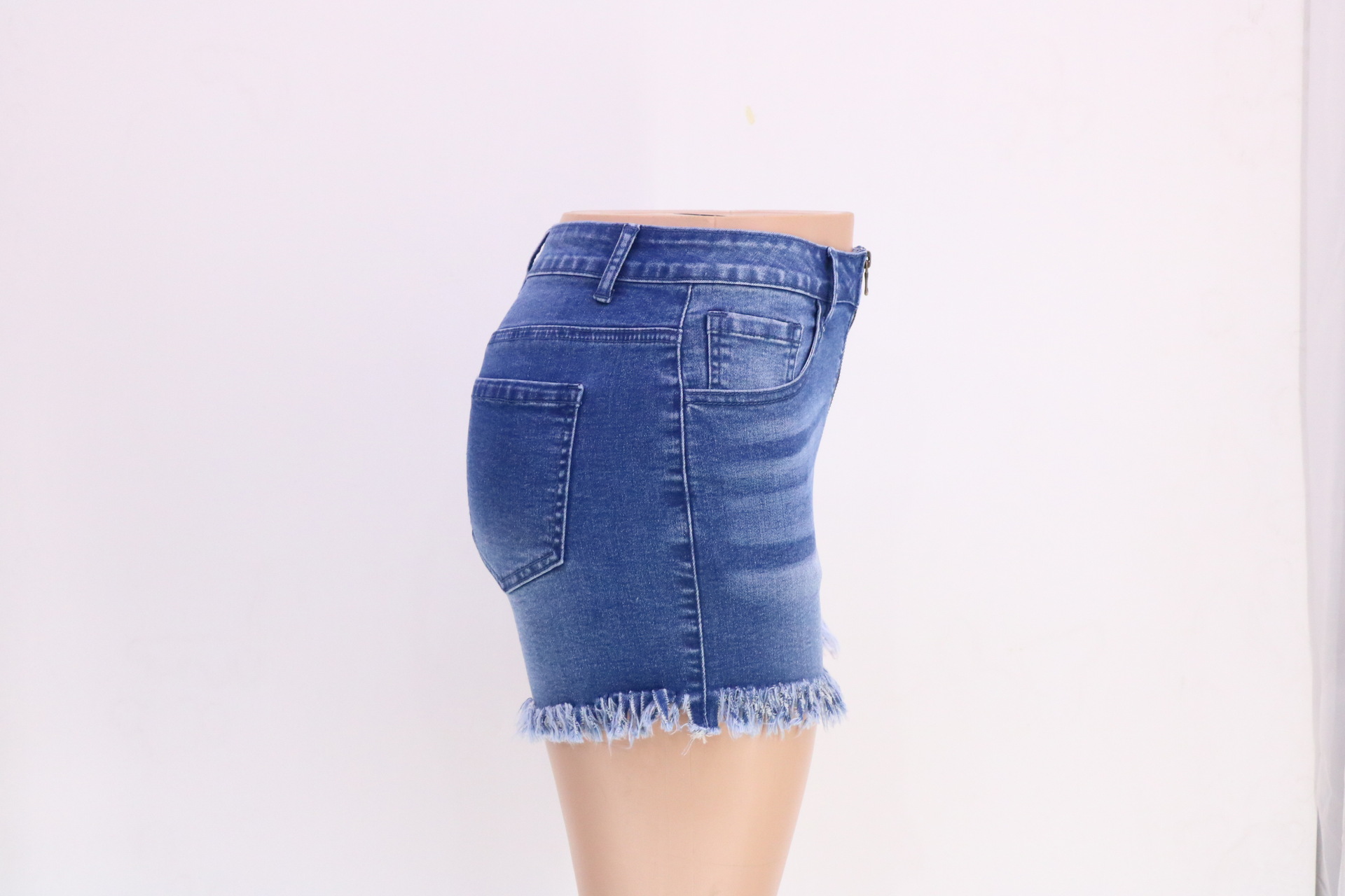 Mode Simple Lavé Longue Fermeture Éclair Minceur Taille Haute Femmes De Jeans display picture 3