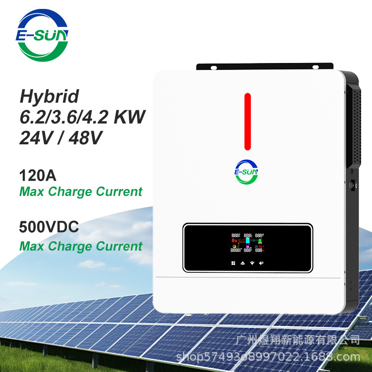 6.2KW纯正弦波逆变器-太阳能光伏储能，离网并网双模太阳能储能