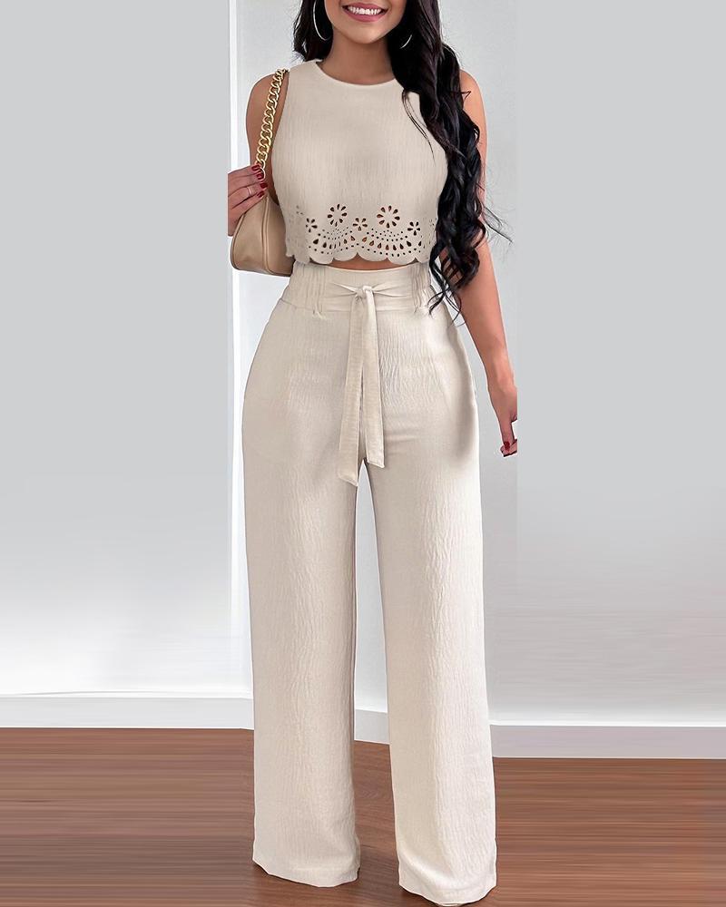 Women's Elegant Solid Color Polyester Printing Pants Sets display picture 3