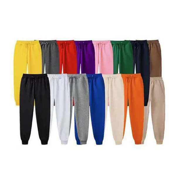 Cross-Border Men's and Women's Fleece 19-Color Sweatpants, Plain Jogger Sweatpants, Elastic Waist Pencil Pants, Long Pants, Factory Wholesale
