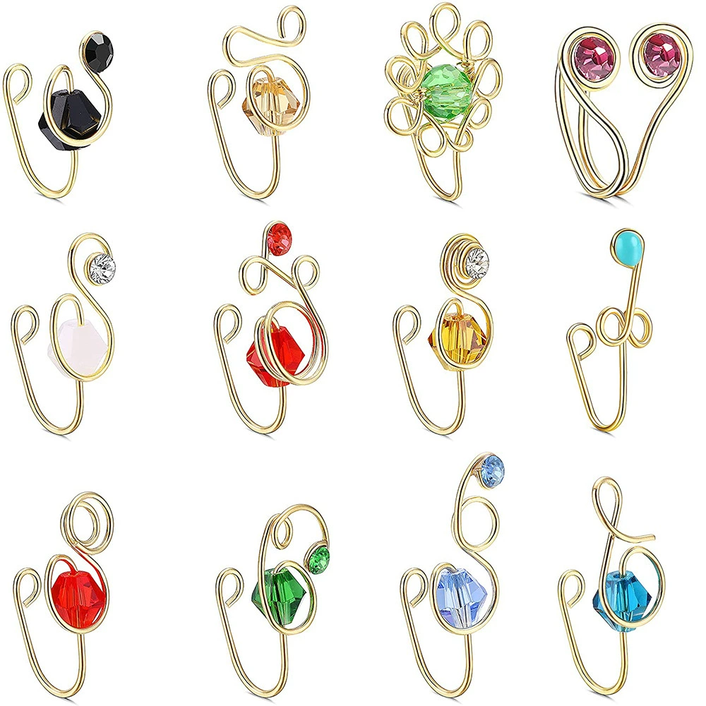 Неперфорированное африканское кольцо в нос DIY ручной работы из медной проволоки зажим для носа акриловый горный хрусталь Amazon кольцо в нос костюм поддельный носовой ноготь