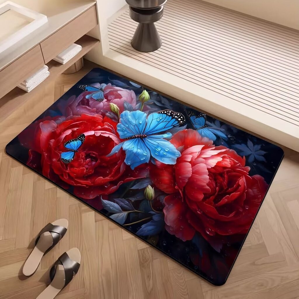 3d Flower Bath Rug Non-slip Absorbent Mat For Bathroom And Kitchen_voghion.com