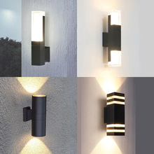 跨境北欧防水户外壁灯现代简约双头过道楼梯室外墙壁灯别墅庭院灯