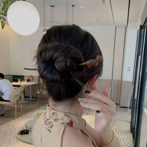 Tigerwood hairpin children's retro cute hairpin holder, high-end hair accessory Hanfu headwear cute animal hairpin