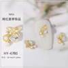 Metal diamond for manicure with bow, accessory, nail polish, nail decoration, pendant, internet celebrity