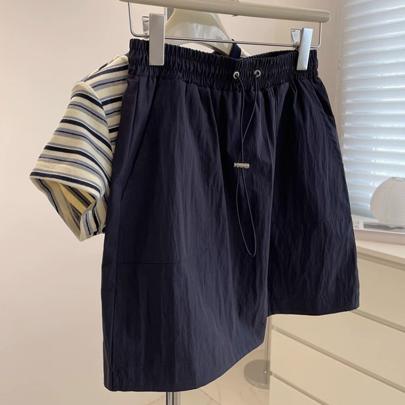 夏用の薄いアイスシルクアメリカン速乾性作業服ハイウエスト弾性痩身露出防止カジュアルハーフレングススポーツスカート女性用|undefined