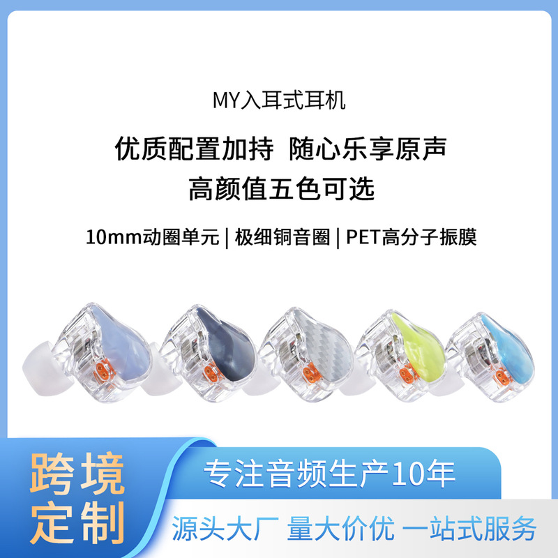 Hifi In-Ear Wired Headphones with Inline Control and Microphone for Mobile Phones and Computers, Audiophile-Grade, with Replaceable Cable