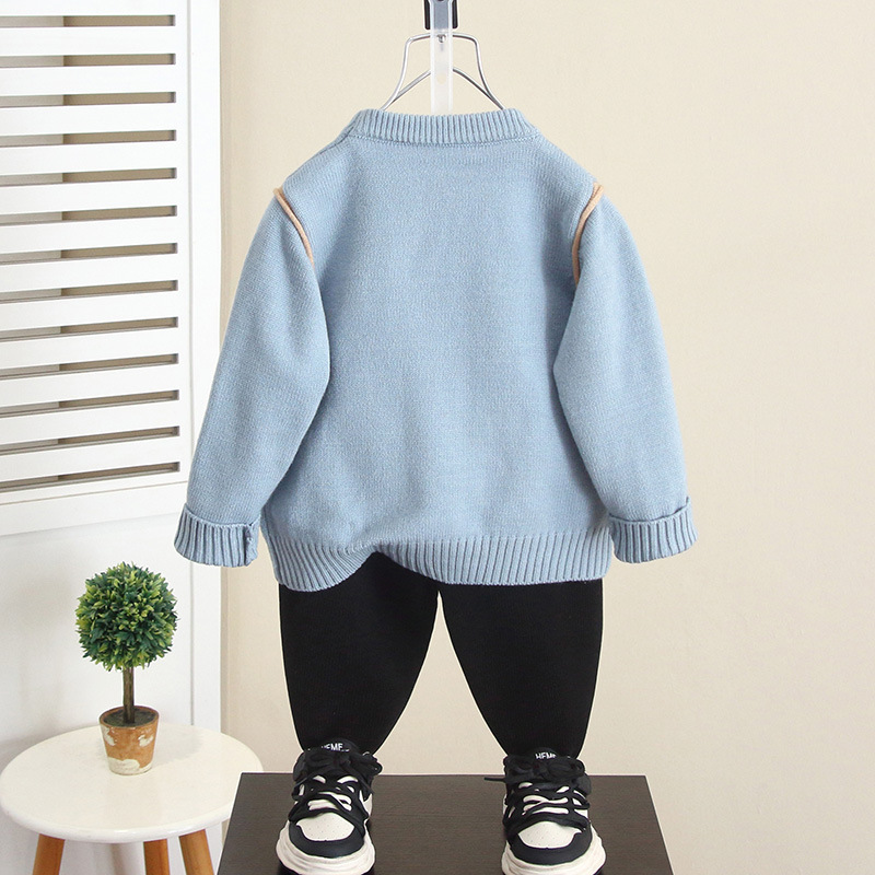 6782 Suéter de otoño e invierno para niños Suéter de dibujos animados para niños 2025 Nuevo estilo Suéter de punto para bebés Tops para niños Tops