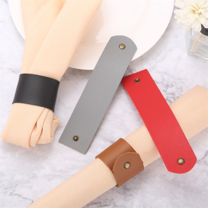 European-style napkin buckles, home leather towel ring napkin clips, western-style dining table napkin ring ornaments