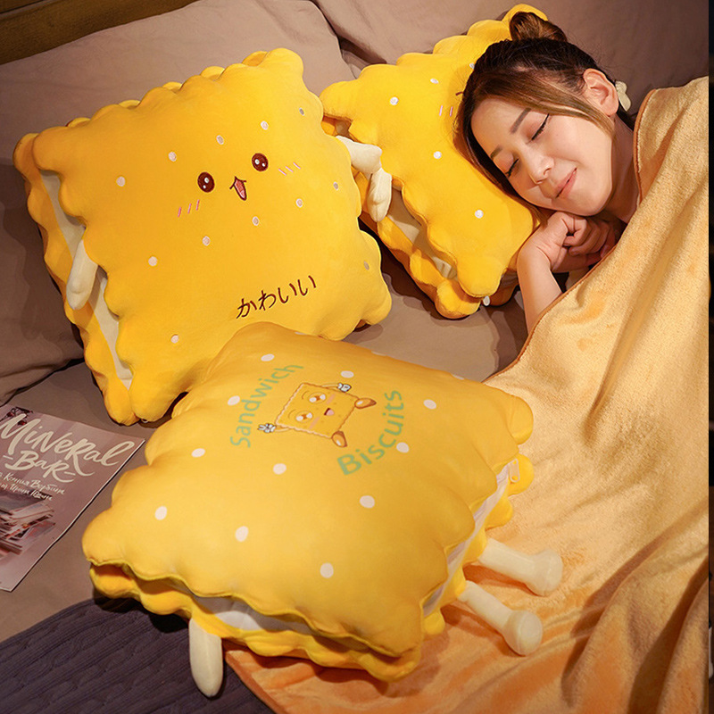 饼干抱枕被子两用二合一四季通用抱枕靠垫枕头办公室午睡毯子靠枕