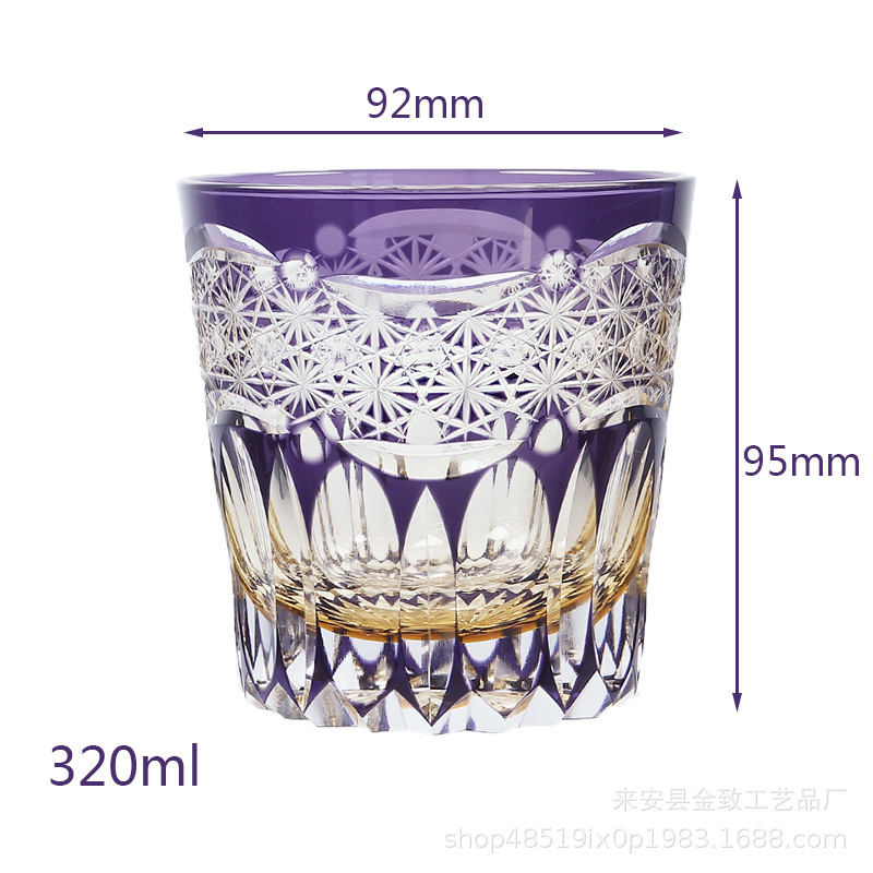 Taza de cristal Edo Chezi Taza de vino de whisky tallada a mano Taza de vino de gama alta Taza de vidrio de cerveza Taza de agua Caja de regalo