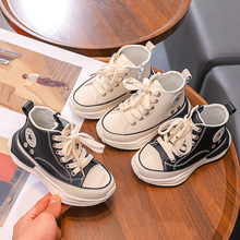 男童高帮运动鞋2025秋冬新款儿童软底百搭休闲鞋女童透气小白鞋潮