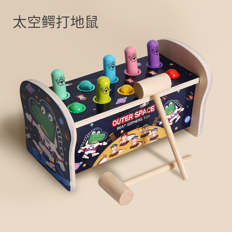 Transfronterizo piano de madera para niños golpeando hámster bebé capacidad de coordinación mano-ojo golpeando ratón remolque juguetes educativos