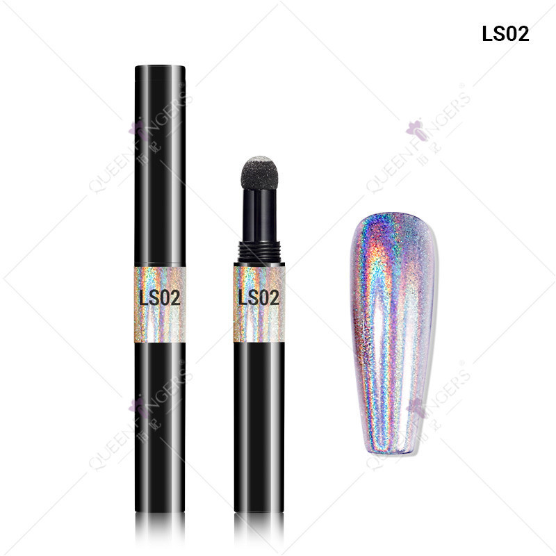 Concubina arte de uñas de lujo oro láser plata brillo espejo mágico pluma de la harina espejo cojín de aire pluma de color camaleón pluma mágica