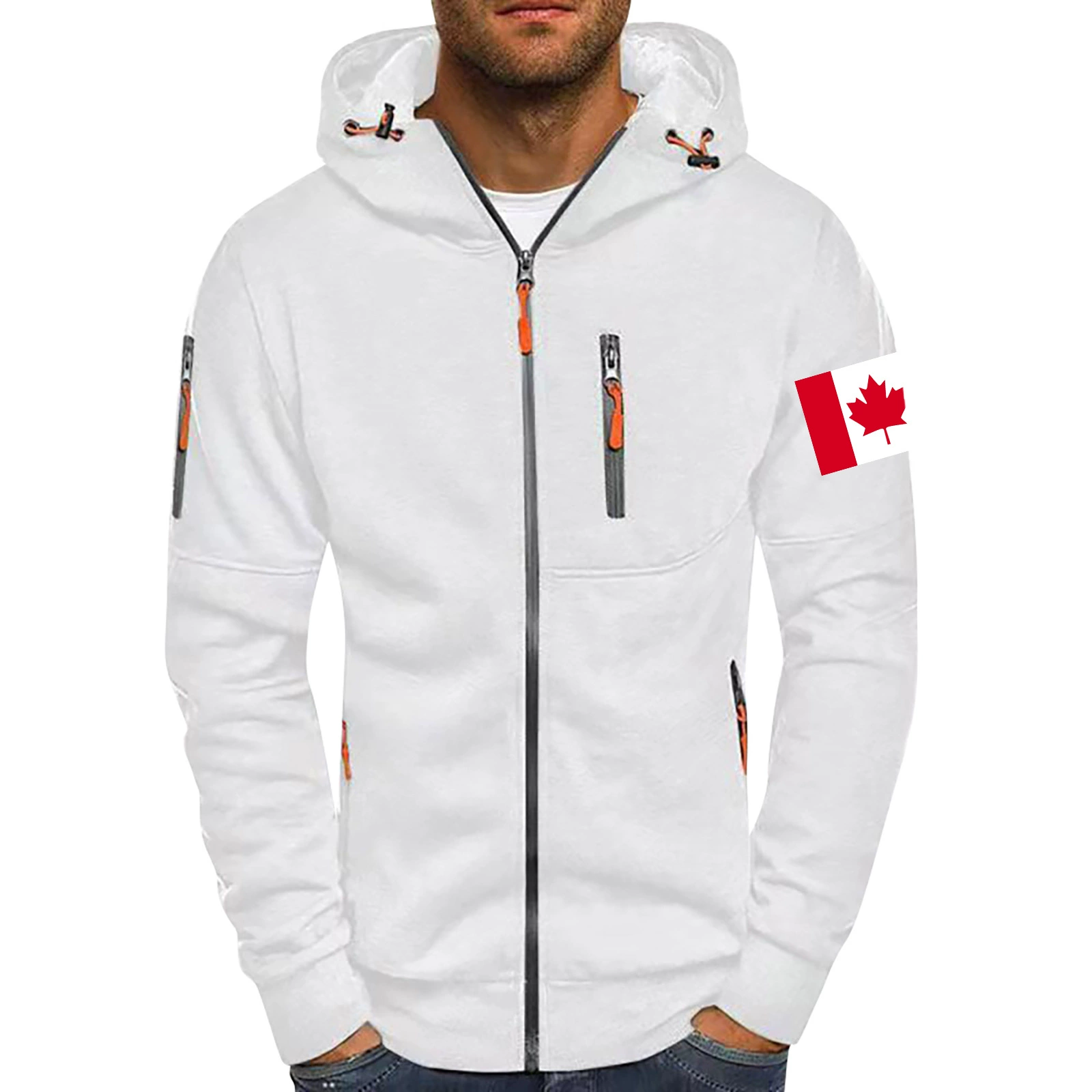 Демисезонная куртка, спортивный комплект для зала, худи на молнии, свитшот, больших размеров