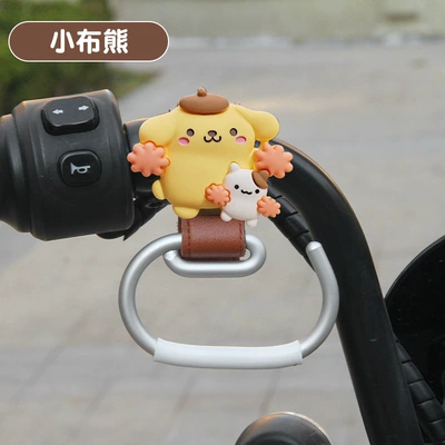 hook leather stroller Hook | Other Electric Vehicle Accessories - aluminum-alloy-hook-small-cloth-bear-hook-brown-single