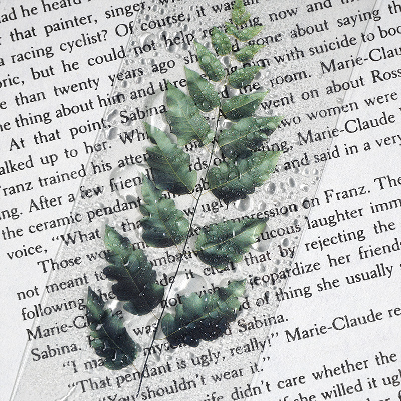 Rain falling Sequoia forest transparente flores marcadores creativos pequeños regalos DIY creativos regalos de graduación pequeños recuerdos de mascotas