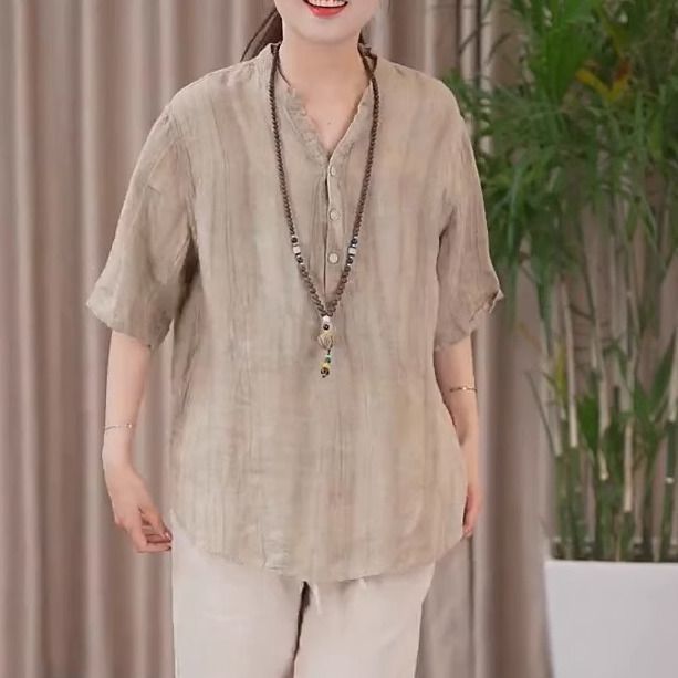 メンズ夏の新しいスタイルのライトラグジュアリー高品質プリーツ軽くて通気性のあるTシャツルーズファッショングレーアプリコットホワイトなし|undefined
