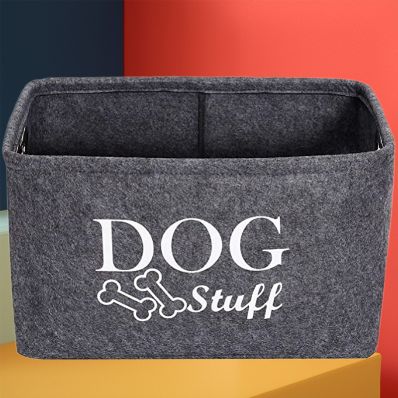 Suministros para mascotas canasta de almacenamiento mascota gato perro caja de juguete gato perro caja de almacenamiento de juguete con mango de metal