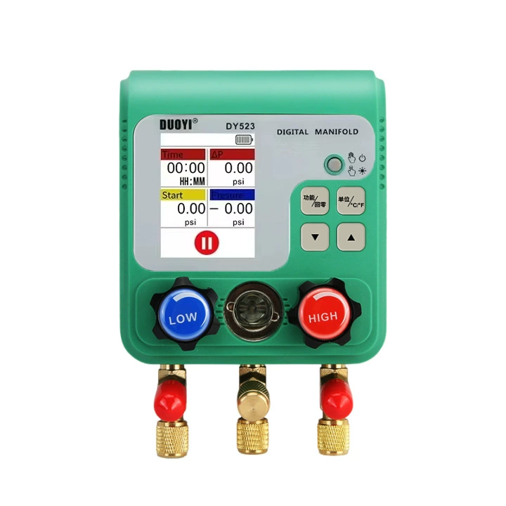 Дополнительный DY523 автомобильный кондиционер с фтором вакуумный манометр с жидкостью для фторирования обслуживания холодильного оборудования Электронные таблицы с охлаждением