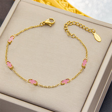 7mm幸运四叶草手链双面天然贝壳小巧轻奢时尚简约五花女首饰饰品