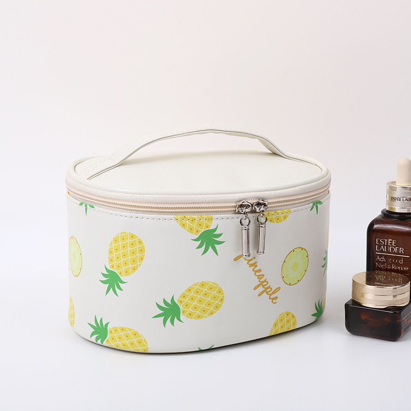 Neceser de cosméticos PU con diseño de frutas – Portátil, impermeable, de viaje y almacenamiento (venta transfronteriza)